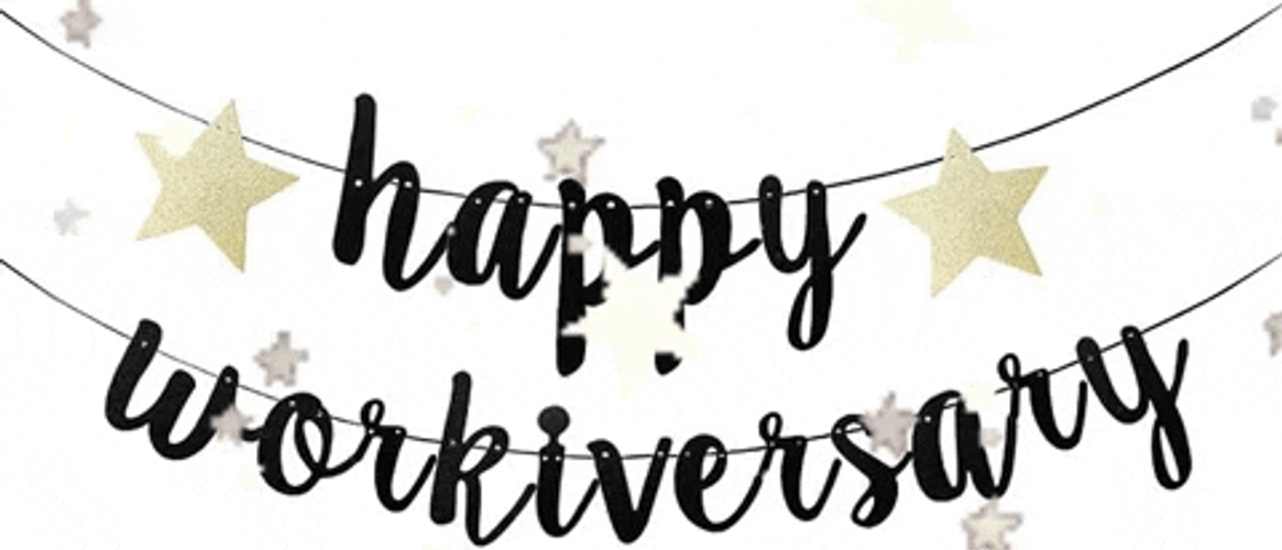 Happy Work Anniversary Stars Bunting GIF