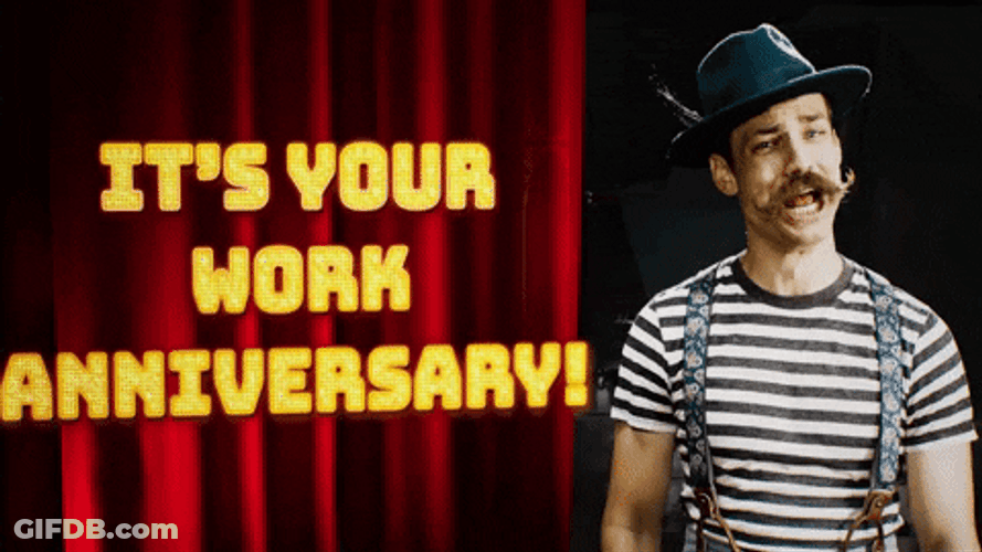 Happy Work Anniversary Two Thumbs Up GIF