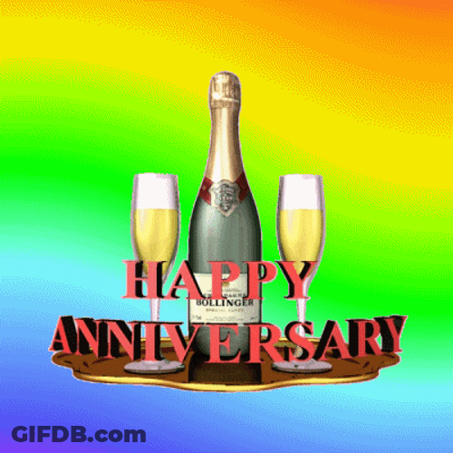 Happy Work Anniversary Wine Celebration GIF