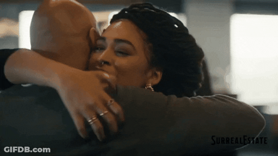 Happy Work Bestie Hugging GIF
