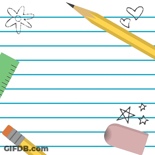 Happy World Teacher's Day Card With Pencils And Erasers GIF