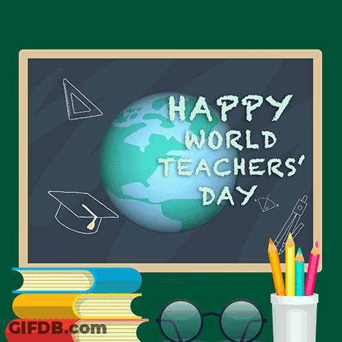 Happy World Teachers Day Chalkboard GIF