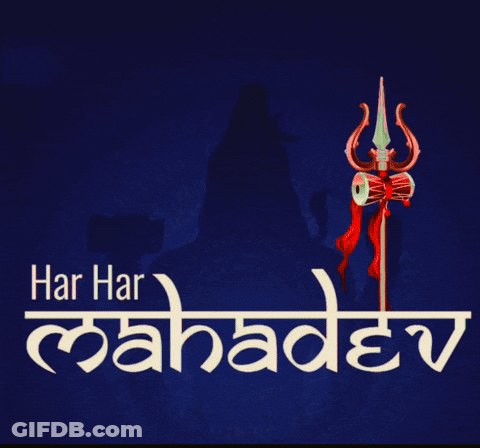 Har Har Mahadev Poster With Trident GIF