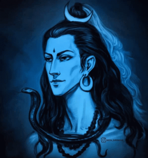 Har Mahadev Snake Blue Art GIF