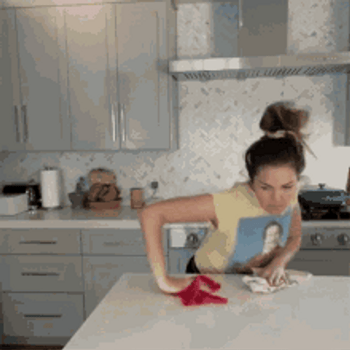 Hard Cleaning Kitchen Counters GIF