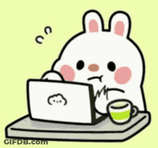 Hard Work Cute Bear Typing Sticker GIF
