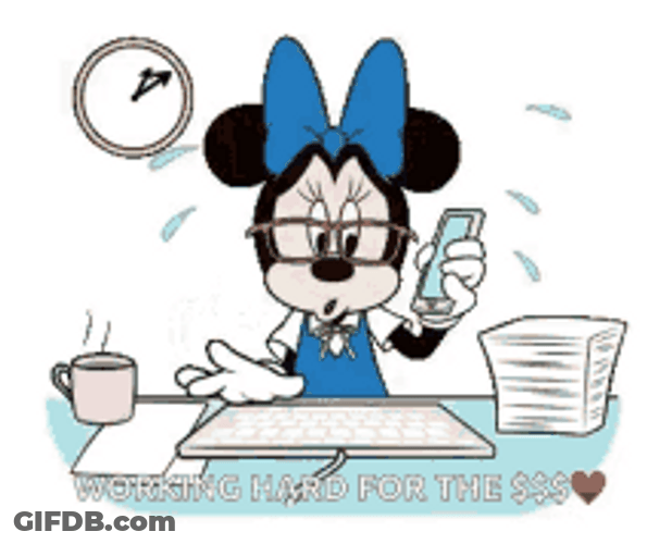 Hard Work For The Money Minnie Mouse GIF