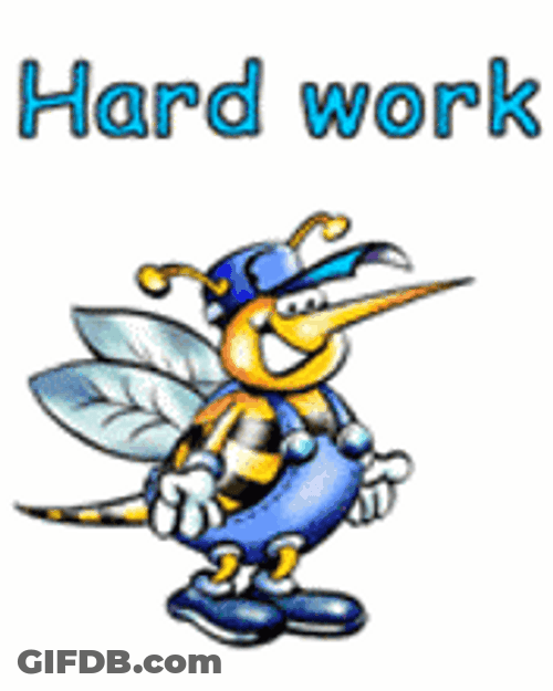 Hard Work Happy Flying Bee GIF