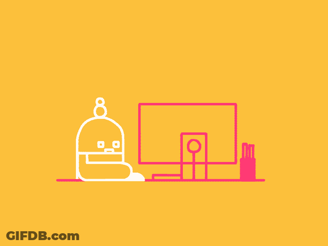 Hard Work Robot Typing Animation GIF