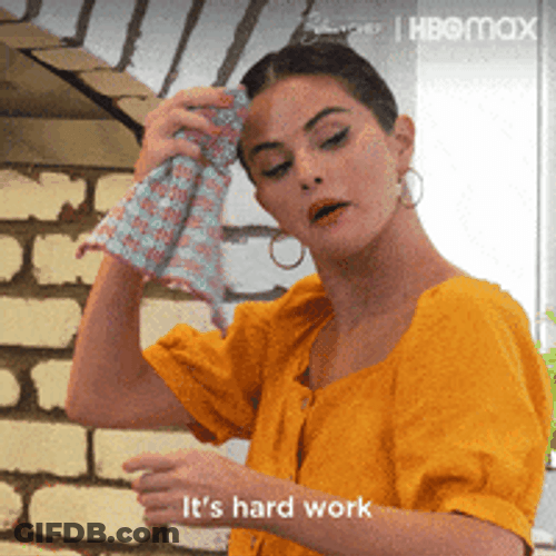 Hard Work Selena Gomez Wiping GIF