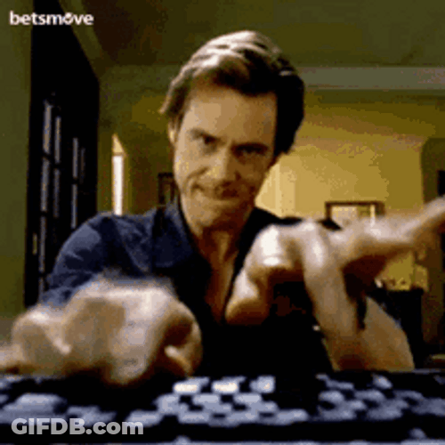 Hard Work Typing Jim Carrey GIF