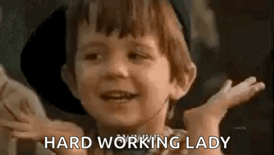 Hardworking Little Kid With Blushing Smile GIF