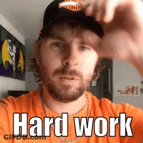Hardworking Man Doing Sign Language GIF
