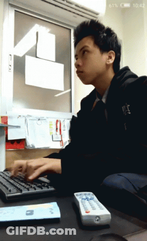 Hardworking Man Focus On Typing Fast GIF