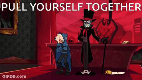 Harlem Poster Woman In Red Dress Says Pull Yourself Together GIF