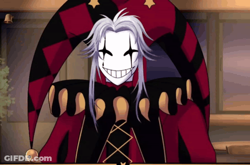 Harlequin With White Mask GIF