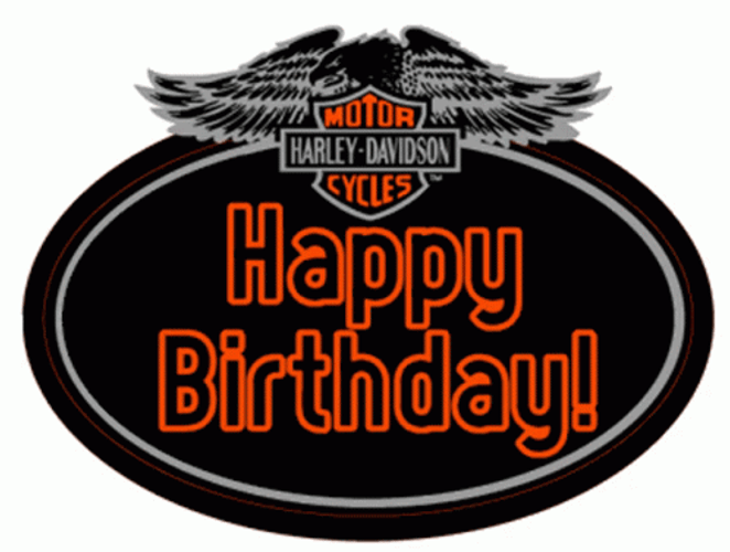 Harley Davidson Happy Birthday Black Logo GIF