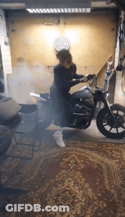 Harley Davidson Indoor Burnout GIF