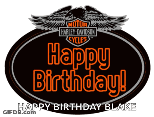 Harley Davidson Logo Happy Birthday Blake GIF