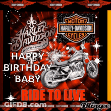 Harley Davidson Motorcycle On Red Background GIF