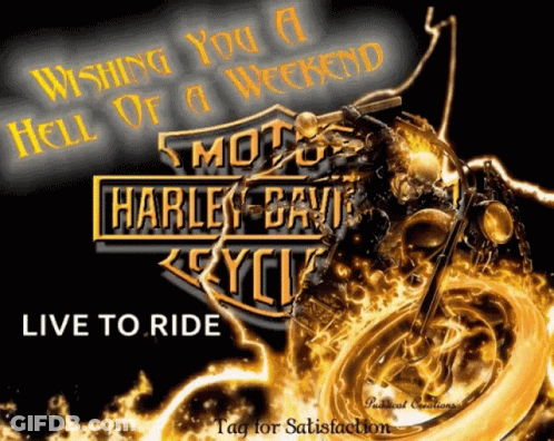 Harley Davidson Motorcycle Surrounded By Flames GIF