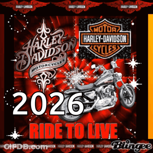 Harley Davidson Poster Saying Ride To Live GIF