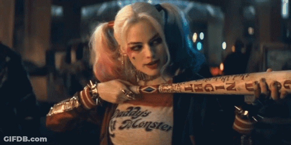 Harley Quinn Baseball Bat GIF