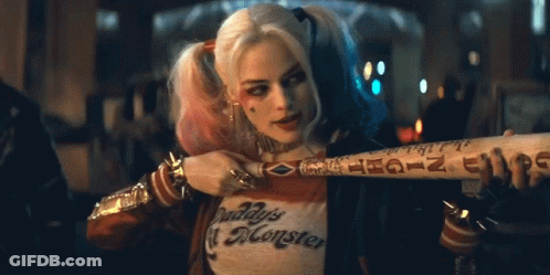 Harley Quinn Holding Bat GIF