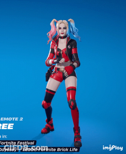 Harley Quinn Is Featured In A Video Game Called Fortnite Festival GIF