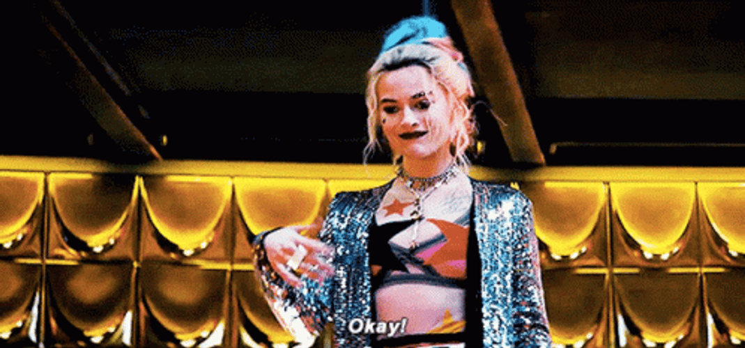 Harley Quinn Okay Shrug GIF