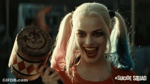 Harley Quinn Suicide Squad Smiling Holding Mallet GIF