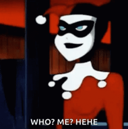 Harley Quinn Who Me GIF
