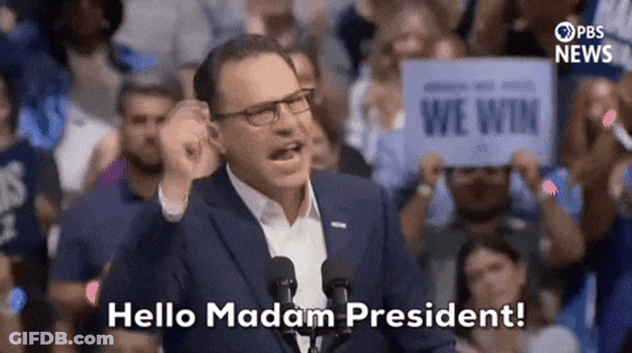 Harris Walz Hello Madam President GIF