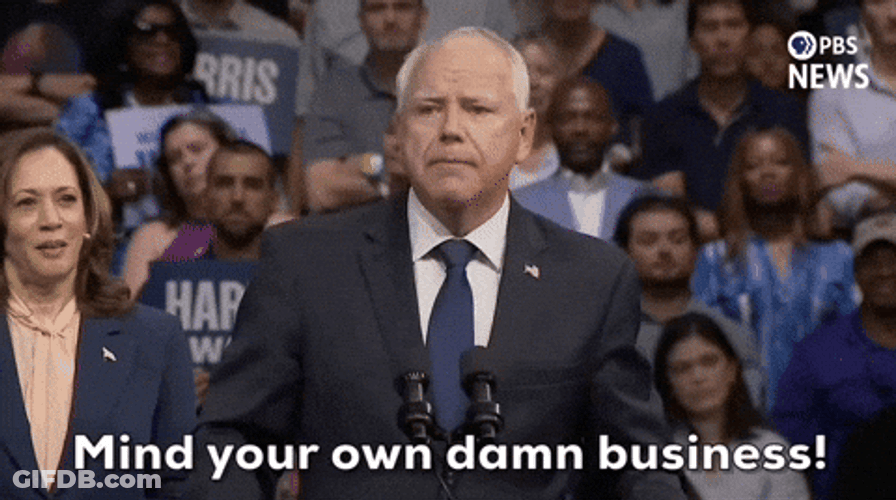 Harris Walz Mind Own Business Audience Applaud GIF