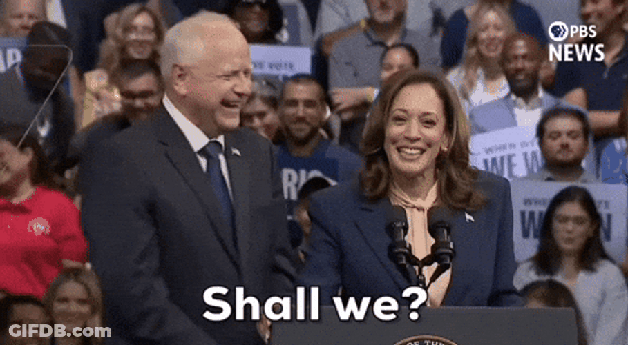 Harris Walz Shall We Smiling GIF