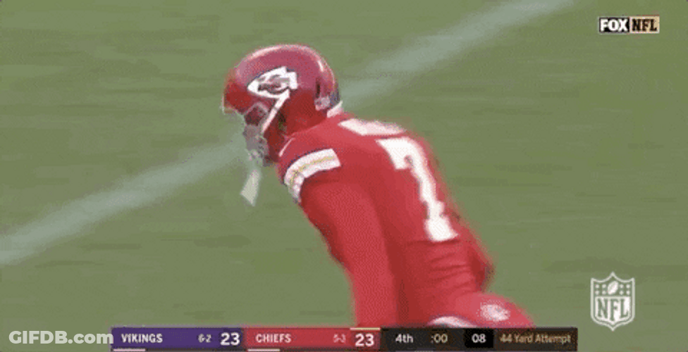 Harrison Butker Both Hands Up Running Fast GIF