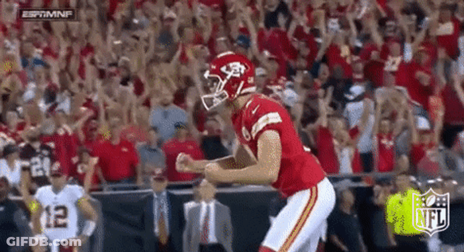 Harrison Butker Chest BumpTeammate GIF