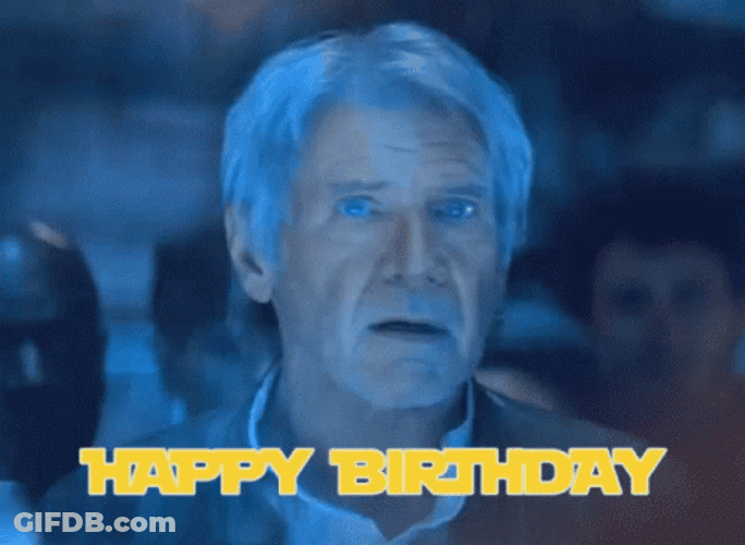 Harrison Ford Star Wars Happy Birthday GIF
