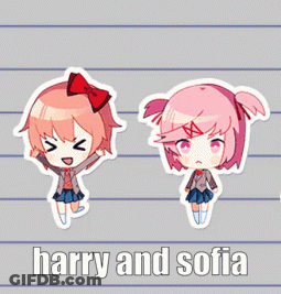 Harry And Sofia Are Featured On A Sticker GIF