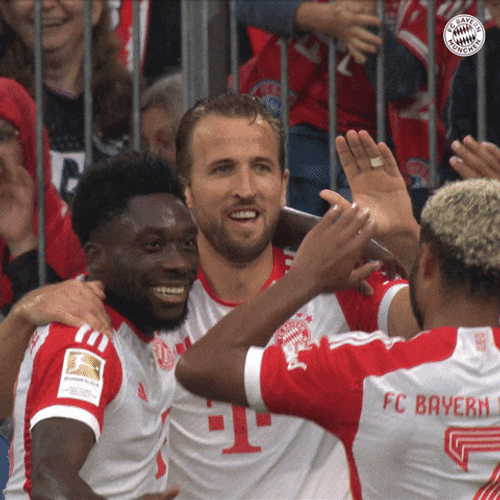 Harry Kane High Fives Then Hugs Teammate GIF