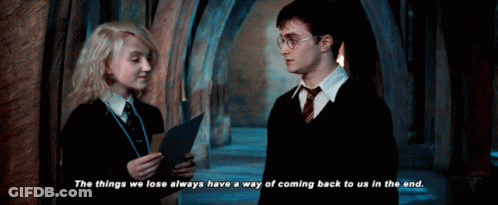 Harry Potter And Luna Lovegood In A Scene From The Movie Harry Potter And The Deathly Hallows GIF