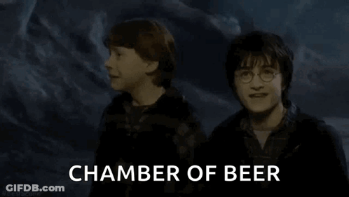 Harry Potter And Ron Weasley Are Standing Next To Each Other In A Dark Room . GIF