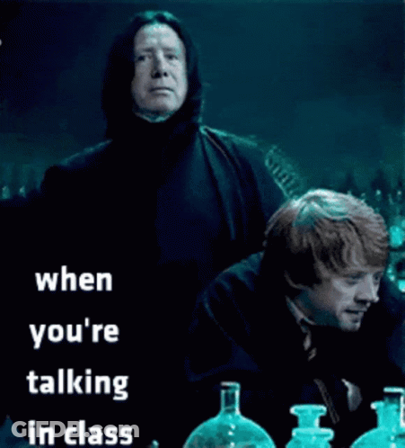 Harry Potter And Ron Weasley Talking In Class GIF