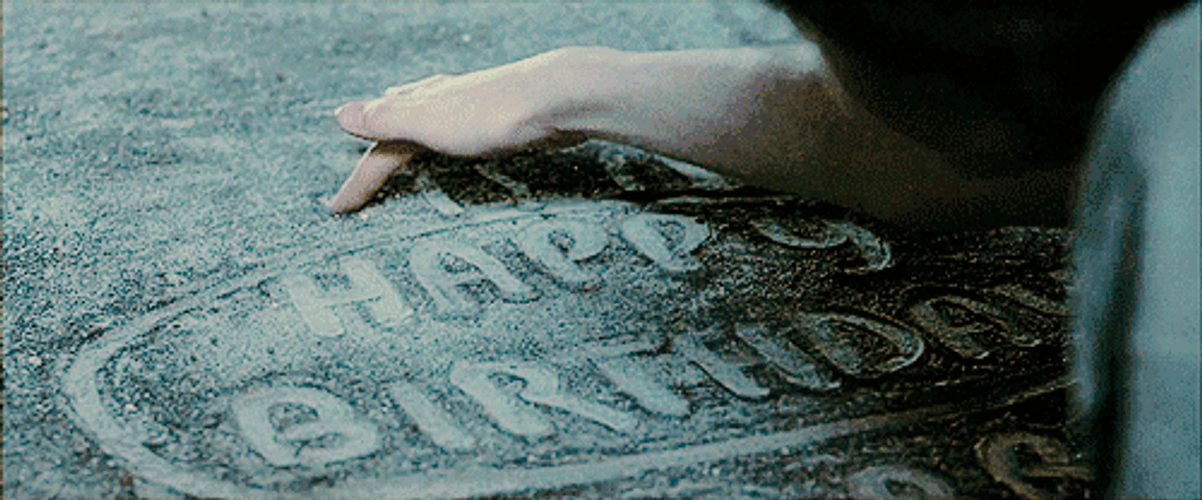 Harry Potter Happy Birthday Cake On Ground GIF