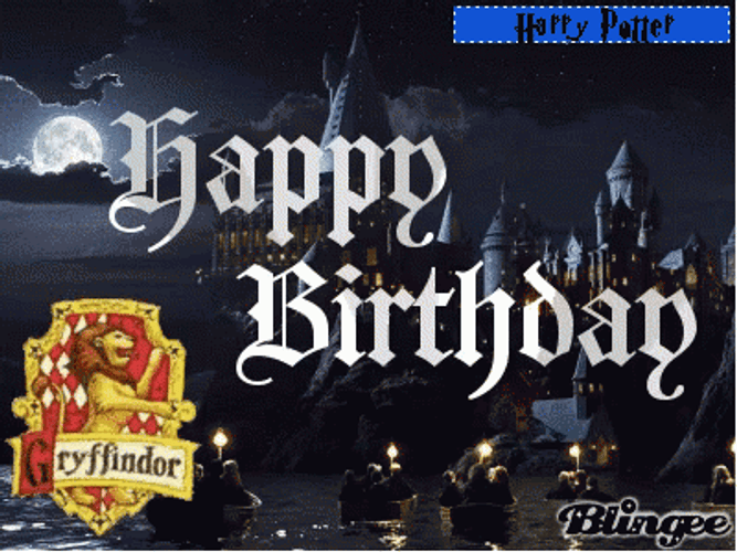 Harry Potter Happy Birthday Hogwarts Houses GIF