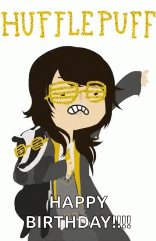 Harry Potter Happy Birthday Hufflepuff Party Glasses Cool GIF