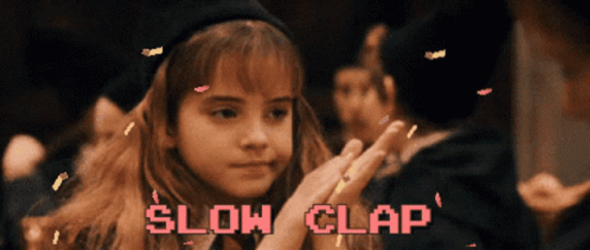 Harry Potter Hermione Granger Slow Clap Confetti GIF
