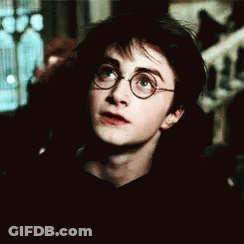 Harry Potter In Glasses And Black Shirt Making Funny Face GIF
