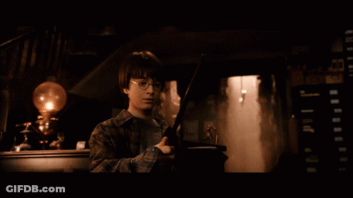 Harry Potter Is Holding A Wand In His Hand GIF