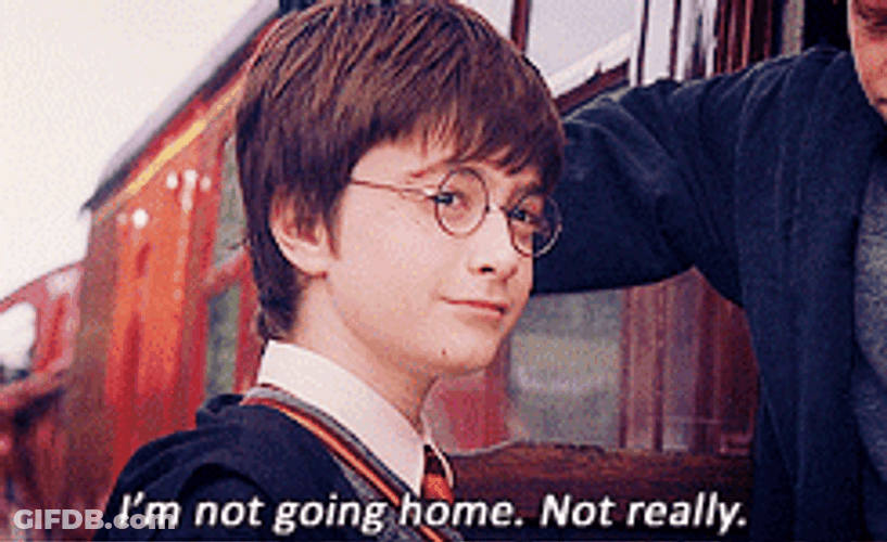 Harry Potter Saying I'm Not Going Home GIF